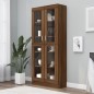 vidaXL Vitrinenschrank Braun Eiche 82,5x30,5x185,5 cm Holzwerkstoff vidaXL Vitrinenschrank Braun Eiche 82,5x30,5x185,5 cm Holzwerkstoff