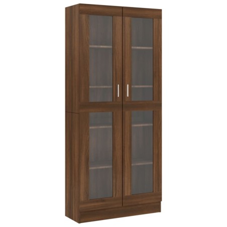 vidaXL Vitrinenschrank Braun Eiche 82,5x30,5x185,5 cm Holzwerkstoff