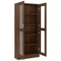 vidaXL Vitrinenschrank Braun Eiche 82,5x30,5x185,5 cm Holzwerkstoff vidaXL Vitrinenschrank Braun Eiche 82,5x30,5x185,5 cm Holzwerkstoff
