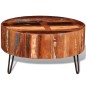 vidaXL Couchtisch Altholz Massiv Rund vidaXL Couchtisch Altholz Massiv Rund