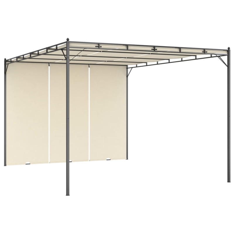 vidaXL Gartenpavillon mit Seitenvorhang 4x3x2,25 m Creme vidaXL Gartenpavillon mit Seitenvorhang 4x3x2,25 m Creme