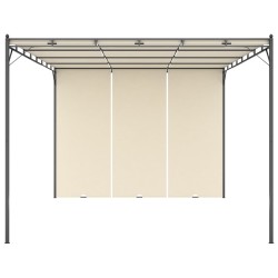 vidaXL Gartenpavillon mit Seitenvorhang 4x3x2,25 m Creme
