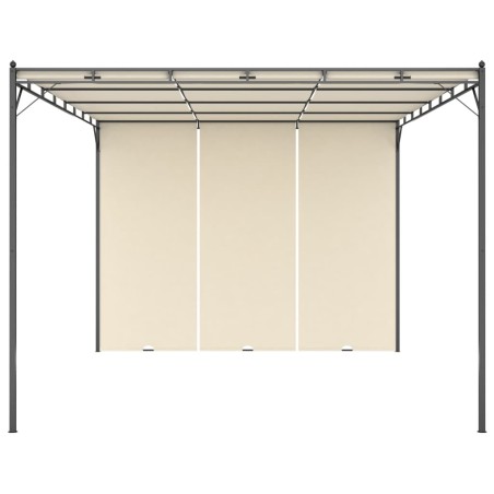 vidaXL Gartenpavillon mit Seitenvorhang 4x3x2,25 m Creme