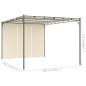 vidaXL Gartenpavillon mit Seitenvorhang 4x3x2,25 m Creme vidaXL Gartenpavillon mit Seitenvorhang 4x3x2,25 m Creme