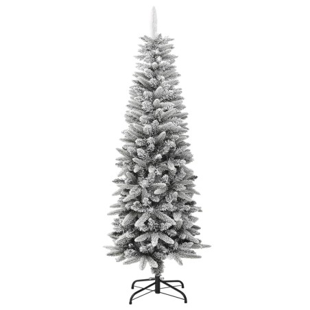 vidaXL Künstlicher Weihnachtsbaum Beschneit Schlank 150 cm PVC&PE