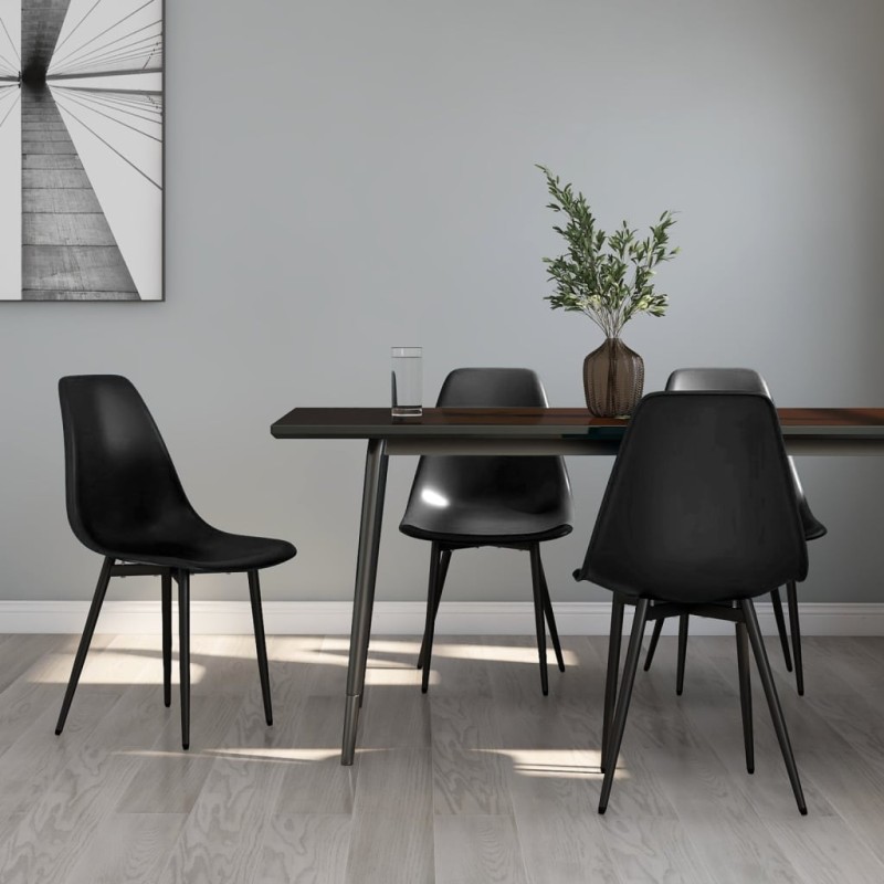 vidaXL Esszimmerstühle 4 Stk. Schwarz PP vidaXL Esszimmerstühle 4 Stk. Schwarz PP