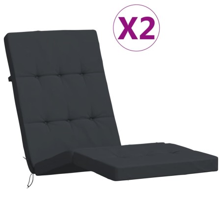 vidaXL Liegestuhl-Auflagen 2 Stk. Schwarz Oxford-Gewebe