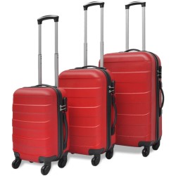 vidaXL 3-tlg. Hartschalenkoffer-Set Rot 45,5/55/66 cm