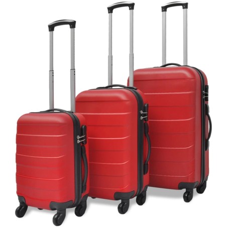 vidaXL 3-tlg. Hartschalenkoffer-Set Rot 45,5/55/66 cm