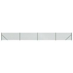 vidaXL Maschendrahtzaun mit Bodenflansch Grün 1x10 m
