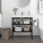 vidaXL Badezimmer Waschtischgestell Schwarz 79x38x83 cm Eisen vidaXL Badezimmer Waschtischgestell Schwarz 79x38x83 cm Eisen