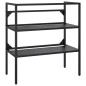 vidaXL Badezimmer Waschtischgestell Schwarz 79x38x83 cm Eisen vidaXL Badezimmer Waschtischgestell Schwarz 79x38x83 cm Eisen