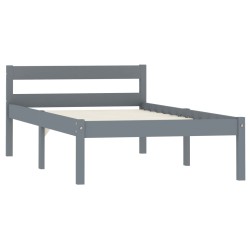 vidaXL Massivholzbett Grau Kiefer 100x200 cm
