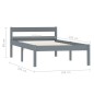 vidaXL Massivholzbett Grau Kiefer 100x200 cm vidaXL Massivholzbett Grau Kiefer 100x200 cm