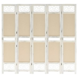 vidaXL 5-tlg. Raumteiler Creme 175x165 cm Stoff