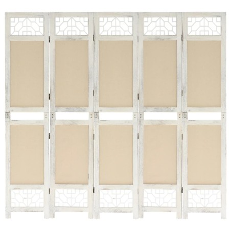 vidaXL 5-tlg. Raumteiler Creme 175x165 cm Stoff