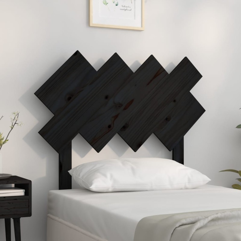 vidaXL Kopfteil Schwarz 92x3x81 cm Massivholz Kiefer vidaXL Kopfteil Schwarz 92x3x81 cm Massivholz Kiefer