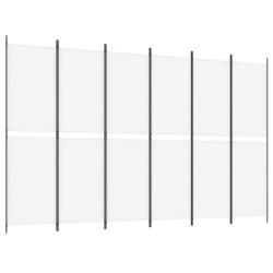 vidaXL 6-tlg. Paravent Weiß 300x200 cm Stoff