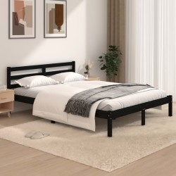 vidaXL Massivholzbett Kiefer 120x190 cm Schwarz