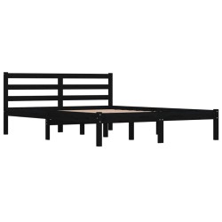 vidaXL Massivholzbett Kiefer 120x190 cm Schwarz