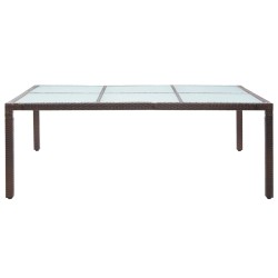 vidaXL Garten-Esstisch Braun 200x150x74 cm Poly Rattan