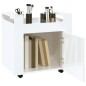 vidaXL Bürowagen Hochglanz-Weiß 60x45x60 cm Holzwerkstoff vidaXL Bürowagen Hochglanz-Weiß 60x45x60 cm Holzwerkstoff