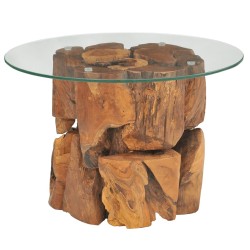 vidaXL Couchtisch Massivholz Teak Treibholz 60 cm