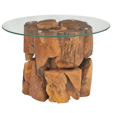 vidaXL Couchtisch Massivholz Teak Treibholz 60 cm