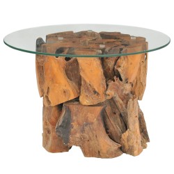vidaXL Couchtisch Massivholz Teak Treibholz 60 cm