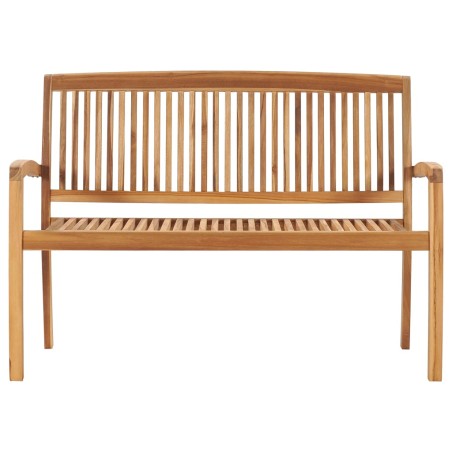 vidaXL Stapelbare 2-Sitzer Gartenbank 128,5 cm Massivholz Teak