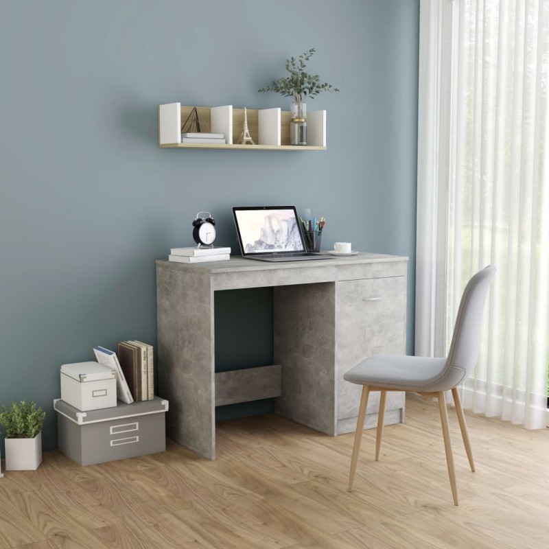vidaXL Schreibtisch Betongrau 100x50x76 cm Holzwerkstoff vidaXL Schreibtisch Betongrau 100x50x76 cm Holzwerkstoff