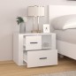 vidaXL Nachttisch Weiß 60x36x45 cm Holzwerkstoff vidaXL Nachttisch Weiß 60x36x45 cm Holzwerkstoff