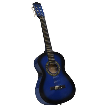 vidaXL Klassikgitarre für Anfänger und Kinder Blau 1/2 34"    
