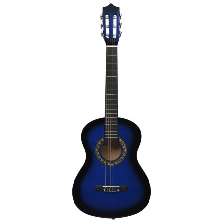 vidaXL Klassikgitarre für Anfänger und Kinder Blau 1/2 34"    