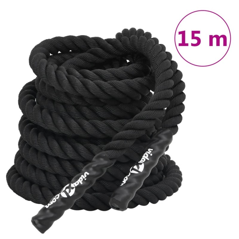 vidaXL Kampfseil Schwarz 15 m 11 kg Polyester vidaXL Kampfseil Schwarz 15 m 11 kg Polyester