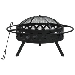 vidaXL Feuerschale mit Schürhaken 70 cm XXL Stahl