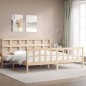 Massivholzbett mit Kopfteil 200x200 cm Massivholzbett mit Kopfteil 200x200 cm