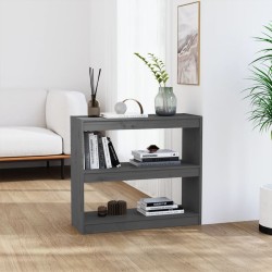 vidaXL Bücherregal Raumteiler Grau 80x30x71,5 cm Massivholz Kiefer