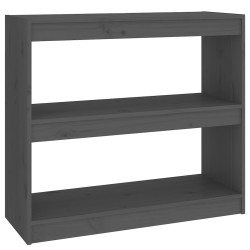 vidaXL Bücherregal Raumteiler Grau 80x30x71,5 cm Massivholz Kiefer