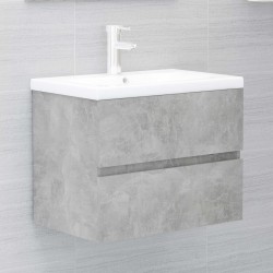 vidaXL Waschbeckenunterschrank Betongrau 60x38,5x45 cm Holzwerkstoff