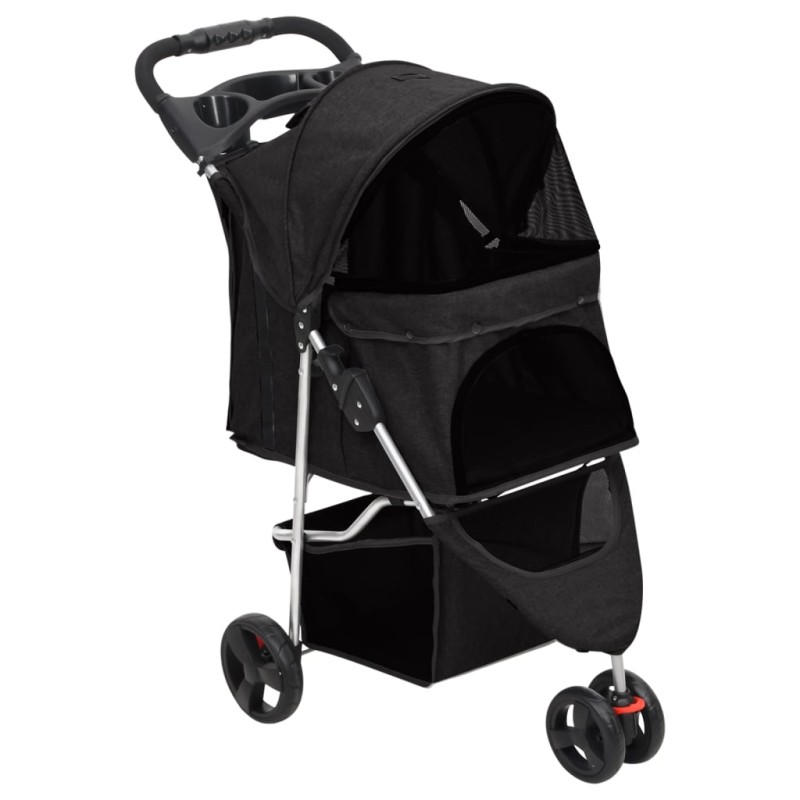vidaXL Hundewagen Faltbar Schwarz 80x46x98 cm Oxford-Gewebe vidaXL Hundewagen Faltbar Schwarz 80x46x98 cm Oxford-Gewebe