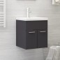 vidaXL Waschbeckenunterschrank Grau 41x38,5x46 cm Holzwerkstoff vidaXL Waschbeckenunterschrank Grau 41x38,5x46 cm Holzwerkstoff
