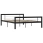 vidaXL Bettgestell Schwarz und Weiß Metall 140×200 cm vidaXL Bettgestell Schwarz und Weiß Metall 140×200 cm