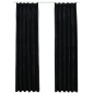 vidaXL Verdunkelungsvorhänge mit Haken 2 Stk. Samt Schwarz 140x225 cm vidaXL Verdunkelungsvorhänge mit Haken 2 Stk. Samt Schwarz 140x225 cm
