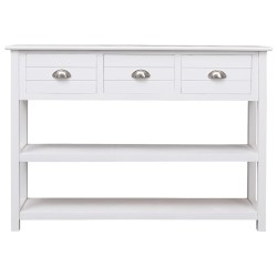 vidaXL Sideboard Weiß 108x30x76 cm Massivholz Paulownia