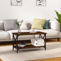 vidaXL Couchtisch Braun Eichen-Optik 80x45x45 cm Holzwerkstoff Eisen