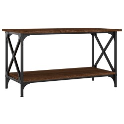 vidaXL Couchtisch Braun Eichen-Optik 80x45x45 cm Holzwerkstoff Eisen
