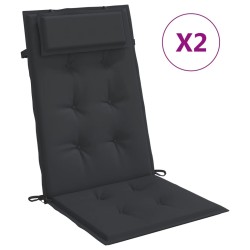 Hochlehner-Auflagen 2 Stk. Schwarz Oxford-Gewebe