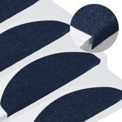 vidaXL Stufenmatten Selbstklebend 15 Stk. 65x22,5x3,5 cm Blau
