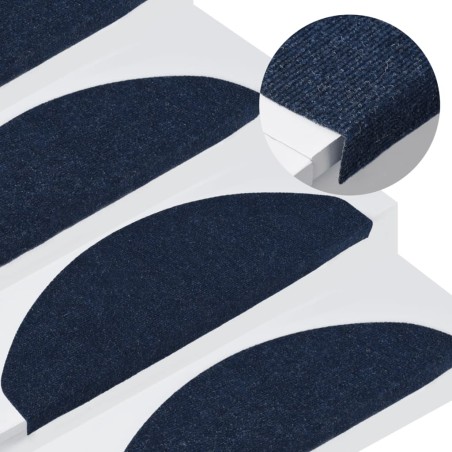 vidaXL Stufenmatten Selbstklebend 15 Stk. 65x22,5x3,5 cm Blau